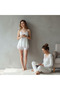 Women's Dowry Pack and Gift Lace Detailed Cotton Shorts 3-Piece Pajama Set Bb2475 - 4