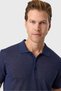 Regular Fit Navy Blue Buttoned Collar Linen Blend Knitwear