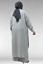 57029 Plus Size Half-Patch Slit Pants Suit - Gray - 6
