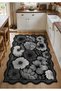 Sdt Black Flower Shape Theme Patterned Modern Woven Base Decorative Carpet Sdt1490 - 2