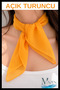 Light Orange Chiffon Scarf |   Women's Neck Scarf |   Thin Light Fabric Accessory 45X45 cm