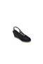 İzlife 116 Women's Black Open Toe Wedge Sole Shoes - 4