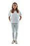 Medical Scrubs Set for Women, V-Neck Top with Pockets, Elastic Waist Pants (grey, XL)