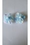 Set of 2 Pastel Yellow Tulle Flower Children's Hair Clips - Girls' Clip-On Hair Clips with Pearls and Colorful Pom-Poms - 2