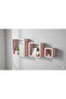 B&S Floating Wall Square Cube Shelves for Bedroom, Living Room, Bathroom, Kitchen - Wood, Set of 3, (PINK, CUBE) - 3