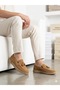 Men's tan suede genuine leather orthopedic sole loafer shoes