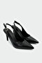 Orika Women's Black Heeled Shoes with Stitching Detail - 2