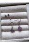 Raw Amethyst Stone Steel 4-Piece Earring Set Handmade - 2