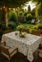 Modern Colorful Floral Patterned Wipeable Tablecloth Stain-Resistant Stylish Design for Garden Balcony - 2