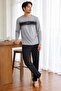 Men's Long Sleeve 100% Cotton Pajama Set Gray