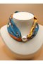 Women's Satin Textured Magnetic Pearl Scarf Necklace - 4