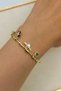 Gold Color Women's Charm Bracelet with Heart and North Star Detail - Adjustable - 2
