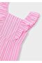 Girl's Ruffled Shoulder Jumpsuit Pink - 6