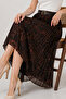 Belted Patterned Skirt B8074 Brown