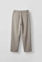 Men's Baggy Fit Striped Cotton Fabric Trousers Stone Color - 2