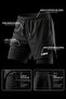 2-in-1 Men's Running Sport Quick Dry Gym Lightweight Shorts with Zipper Pockets - 2