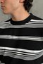 Men's Crew Neck Oversize Striped Knitwear T-Shirt - 7