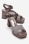 Bavena Platinum Silvery Women's Platform Heeled Evening Dress Shoes