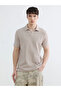 Xside Beige Polo Collar Men's T-Shirt