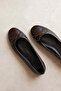 Lily Women's Bow Detail Leather Ballerinas Brown