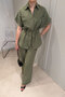 New Season Linen Shirt Set - Khaki - 4