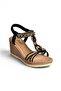 Y274522209 Black Wedge Sole Women's Sandals - 5