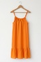 Orange Skirt Ruffled Adjustable Strap Casual Viscose Standard Woven Dress 95 64 - 2