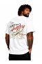 Men's Oversize Crew Neck T-Shirt Happy 26149 White