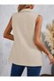 Women's Sleeveless Collared Front Single Button Atlas Jacket - 3