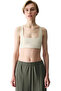 Women's Cotton Modal Sports Blend Twisted Back Bra - Stone