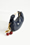 Women's Crescent Model Adjustable Hand and Shoulder Bag with Cherry Accessories (Length 12 cm Width 22 cm) - 2