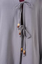 Women's V-Neck Belted Gray Two-Piece Set - 5