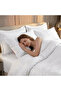 4 Piece Single Duvet Cover Set - Microfiber Satin Stripe, Elastic Fitted Sheet 120x200+20cm Deep Pocket, Hotel Quality Ultra Soft