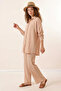 Women's Shirt Collar Oversize Biscuit Two-Piece Set - 4