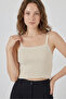 Women's Square Neck Strap Cream Blouse
