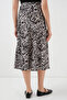 Women's Patterned Satin Cream Skirt - 5