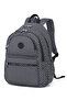 Large Size Waterproof Crinkle Fabric School Bag with Laptop Compartment Black/White - 2