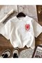 Women's Colorful Heart Printed Crewneck T-Shirt - 3