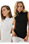 Women's Multipack Half Turtleneck 100% Cotton Sleeveless Lycra Bodysuit & Underwear