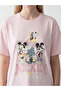 Pink Mickey Mouse Printed 100% Cotton Women's T-Shirt - 3