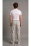 Men's Gray Comfortable Fit Loose Cut Baggy Parachute Pants with Side Pockets - 7