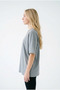 Women's Gray Oversize Comfortable Fit Combed Cotton Crew Neck T-Shirt - 2