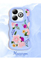 Infinix Smart 8 Compatible Case Camera Protector Blue Silicone Couple Phone Case Cover Floral Pattern - 2