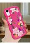 iPhone Xr Compatible Case Camera Protector Red Silicone Couple Phone Case Floral Pattern