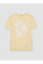 Beige Sequin Embroidered 100% Cotton Women's T-Shirt - 7