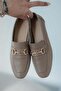 Harper Women's Buckle Genuine Leather Loafer Shoes Mink - 5
