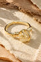 Citrine Stone Adjustable Ring Copper Plated with Gold Color