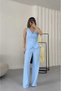 Women's Buckle Vest & Wide-Legged Ruffle Detailed Gagari Set - 2