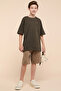 Textured T-Shirt with Crew Neck and Short Sleeves - 2
