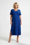 Women's Plus Size V-Neck Short Sleeve Midi Dress 100% Cotton Single Jersey Knitted Slit Comfortable Cut Casual - 4